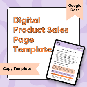 Digital Product Sales Page Copy Template