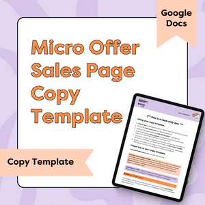 Micro Offer Sales Page Copy Template