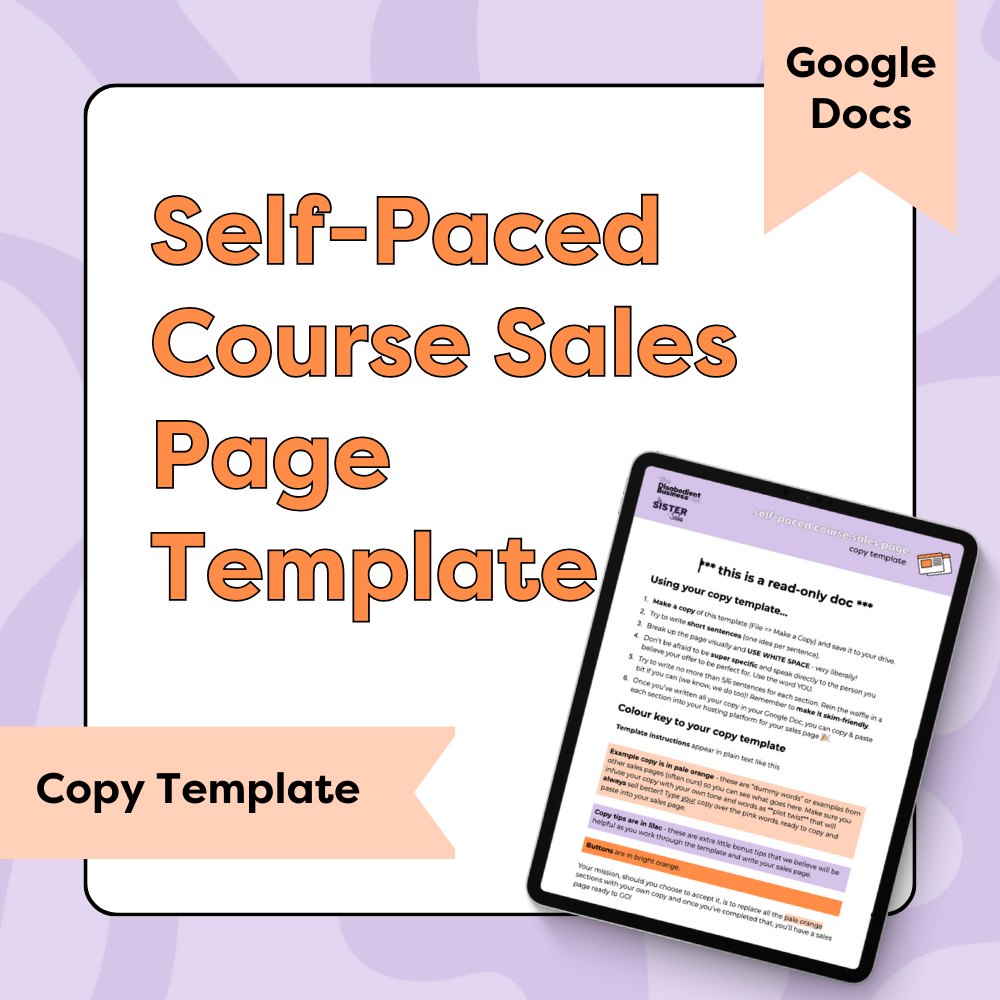 Self-paced Course Sales Page Copy Template